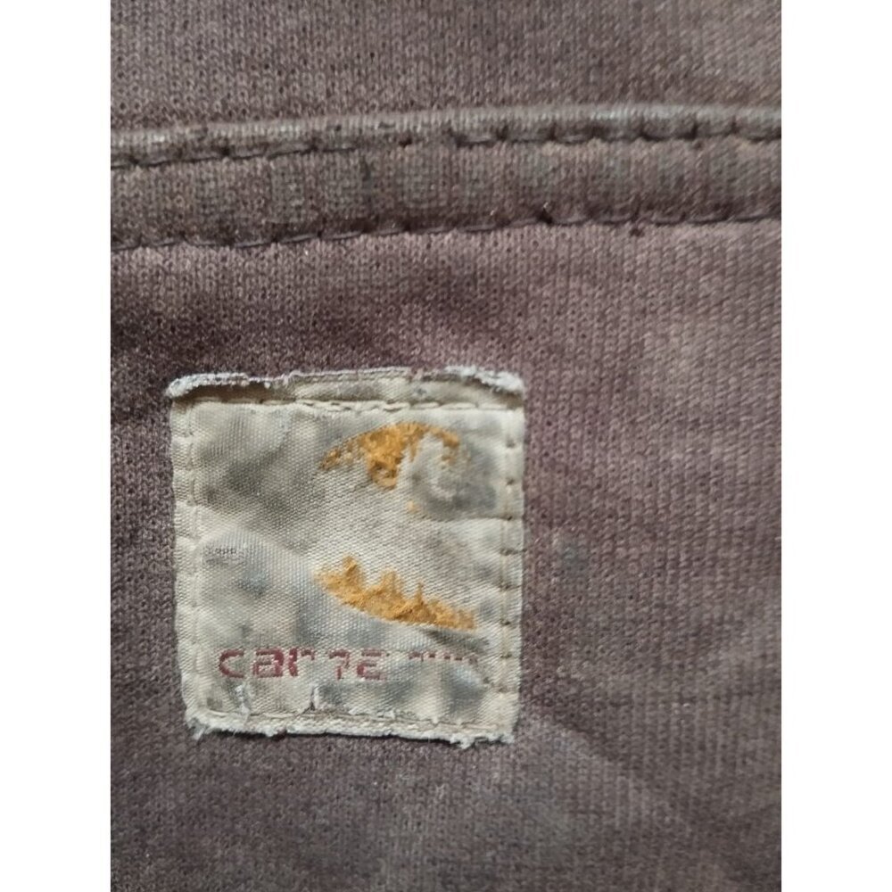 Carhartt Hoodie Men's XL Dark Brown Full Zip Thermal Lined Distressed Thrashed - Picture 9 of 13